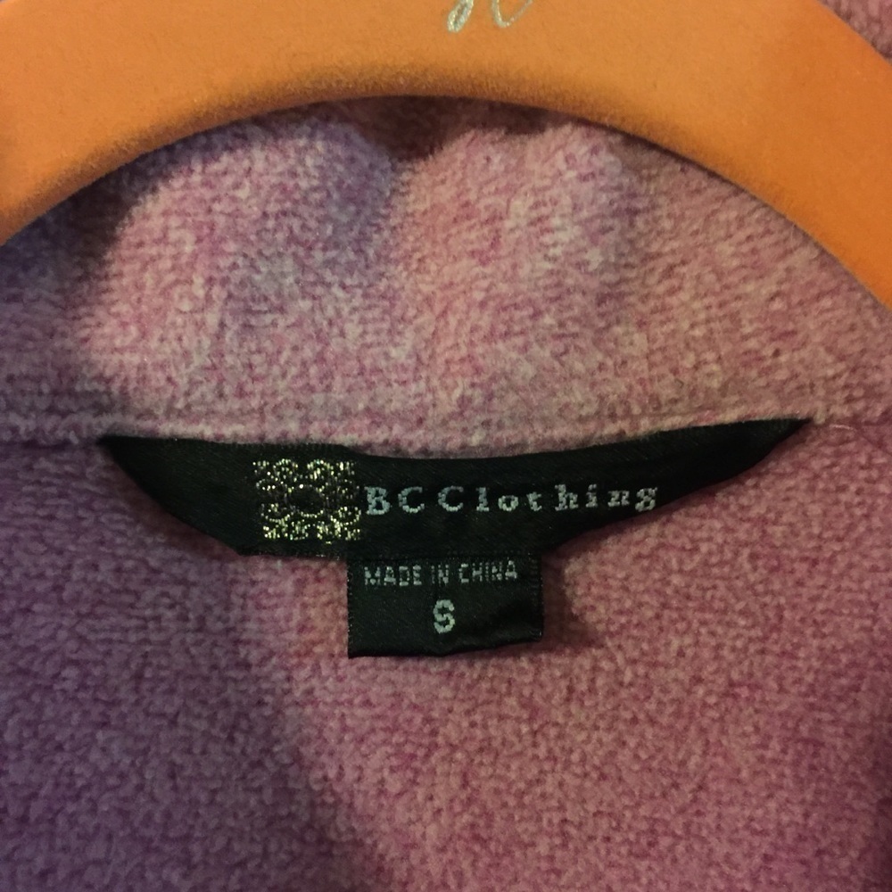 𝅺FLEECE heathered pink zip coat with pockets. - Picture 3 of 5